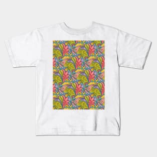 Floral Pattern in Paisley Garden Indian Style Kids T-Shirt